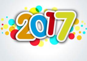 Colorful 2017 sticker sign