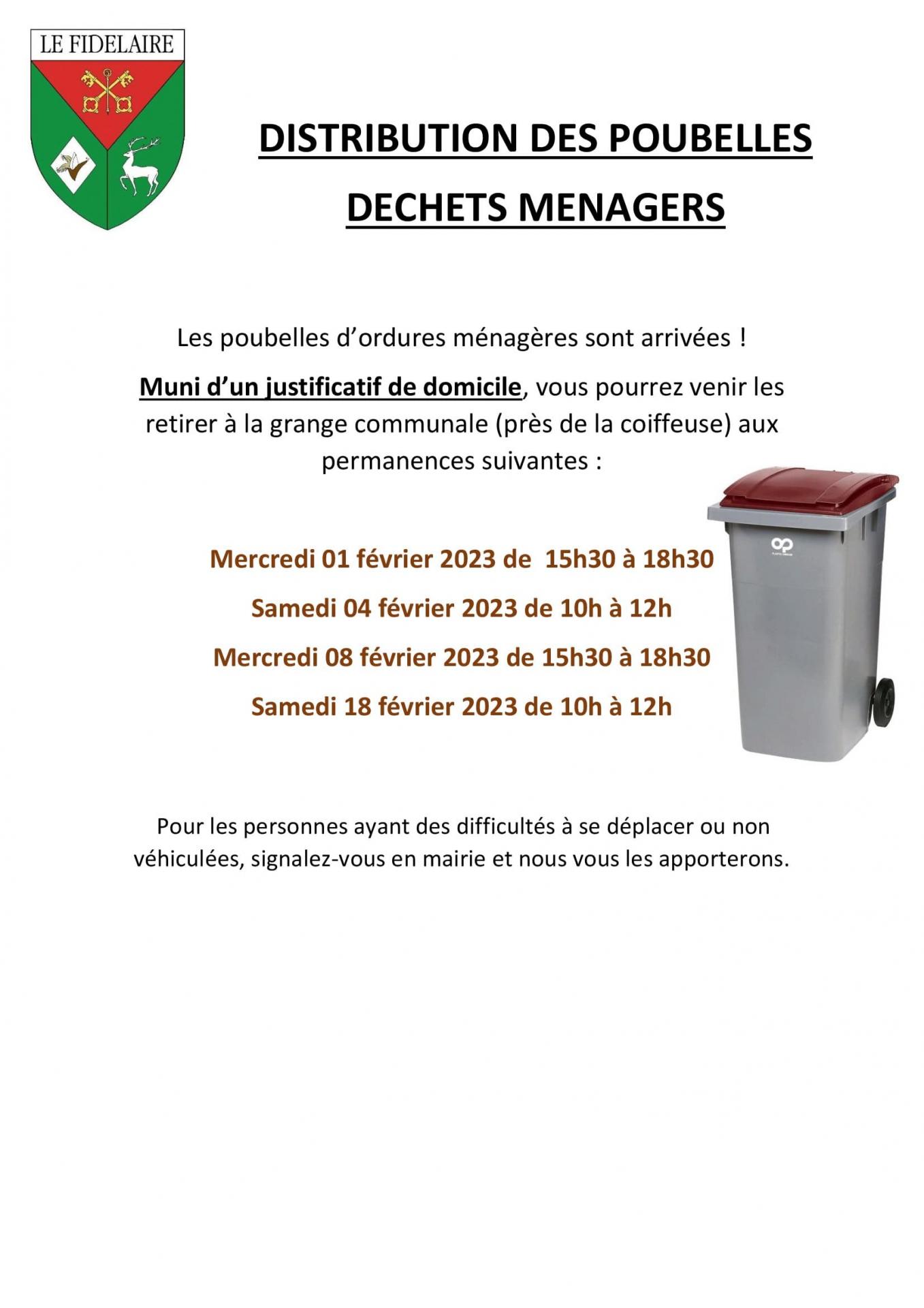 Distribution de poubelles2023