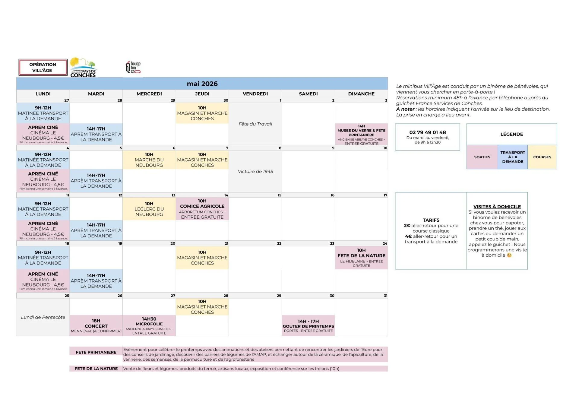Planning mai 2026